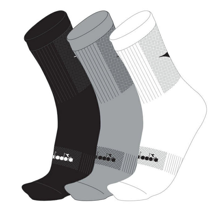 3 Pack Caña Media Diadora Deportiva sin Toalla - Packs X3 de Hombre