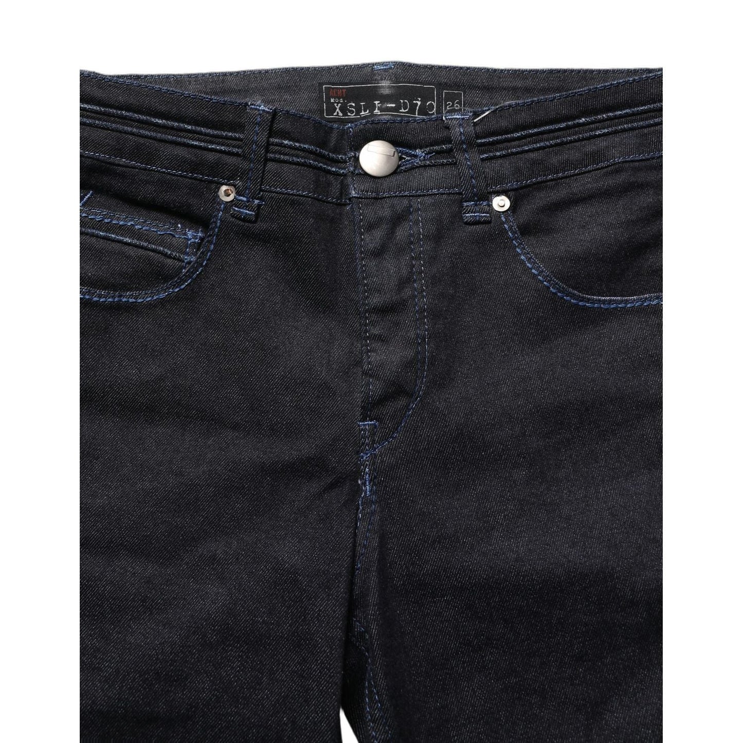 Acht Black Cotton Stretch HighWaist Skinny Denim Trouser Jeans