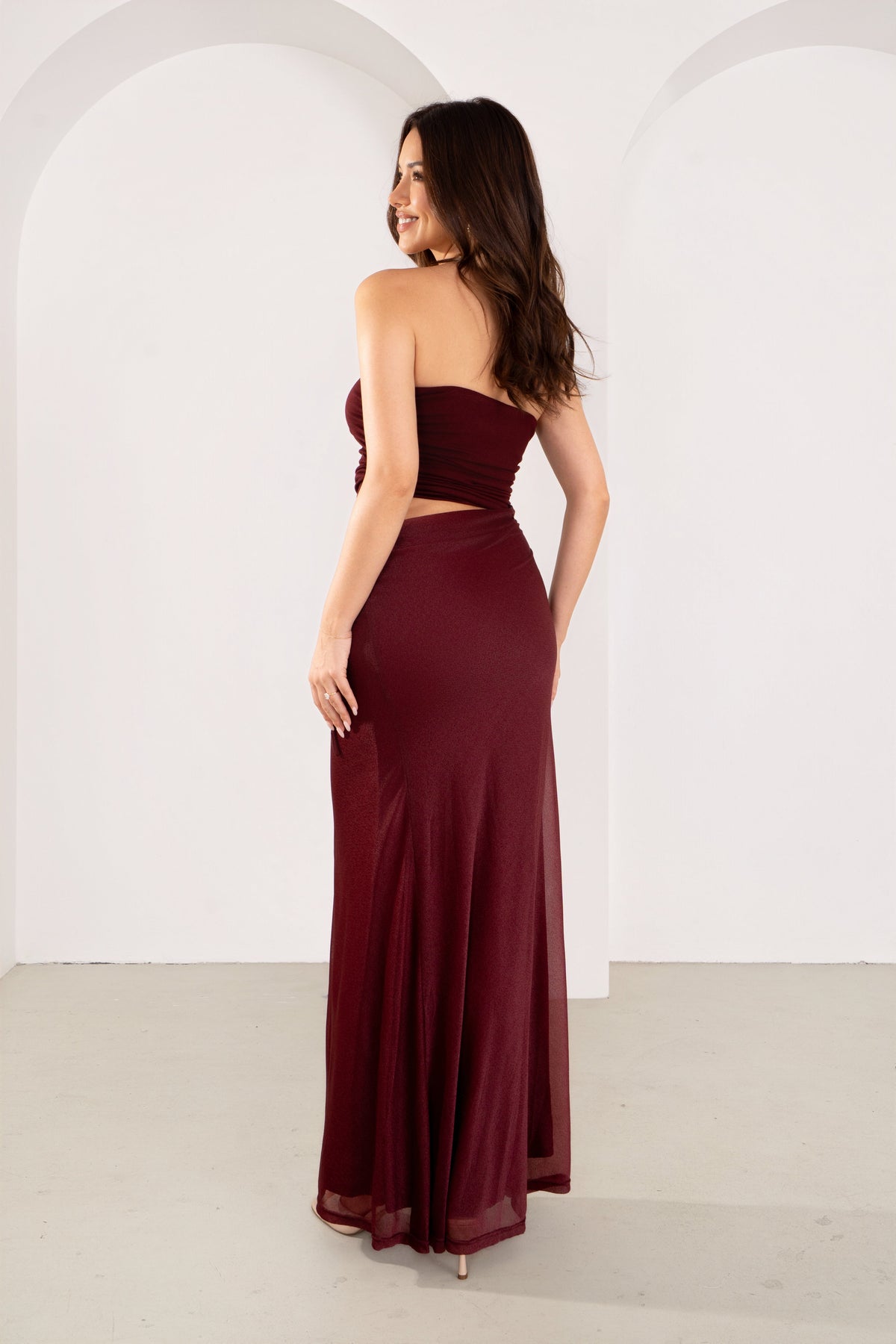 Dalena Strapless Maxi Dress with Cutout
