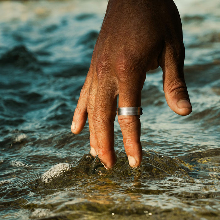 Brushed & Polished centre Stainless Steel Ring