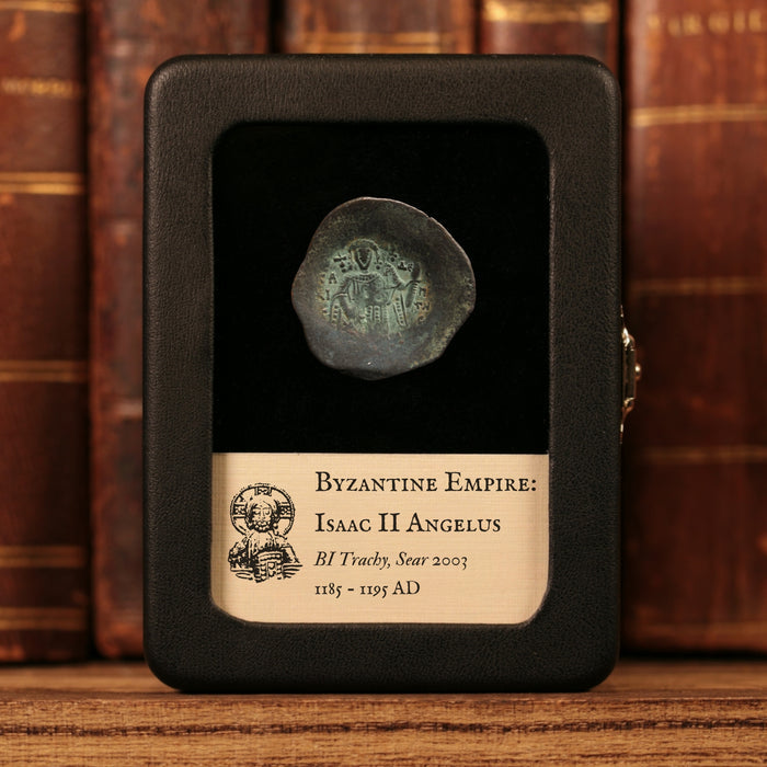 Byzantine Empire, Emperor Isaac II Angelus, BI Trachy (Sear 2003) - 1185 to 1195 CE - Byzantine Empire