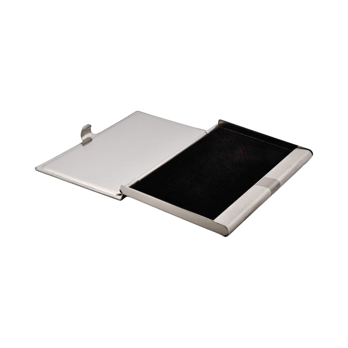 Card Case In Wave Pattern Brushed Stainless Steel