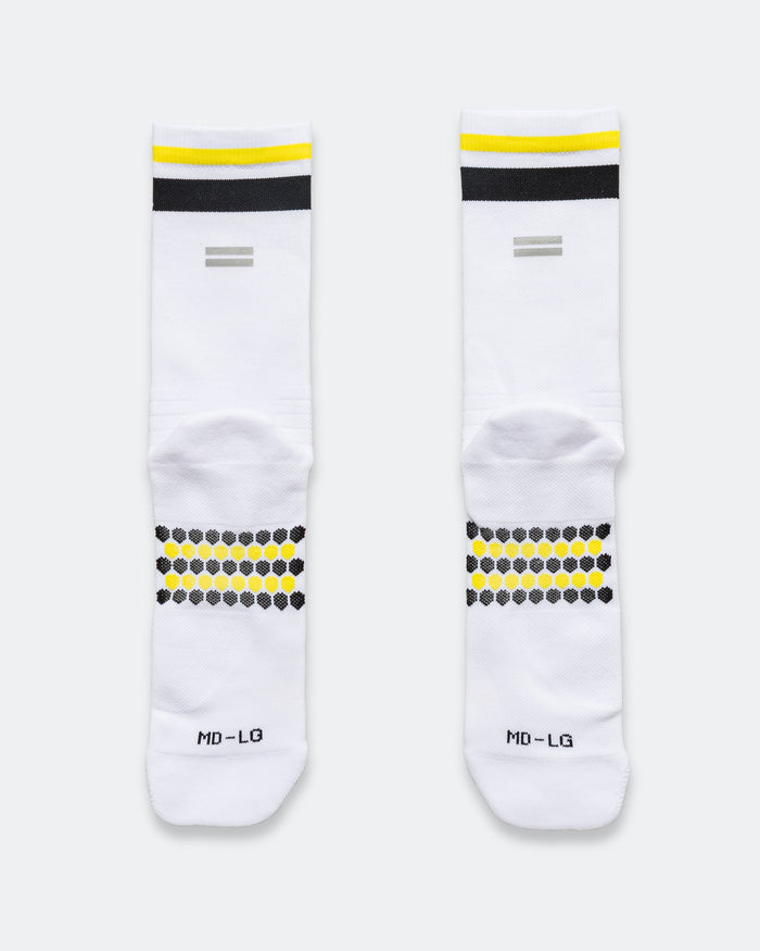 Half Crew Racing Socks - White/Black-Honey