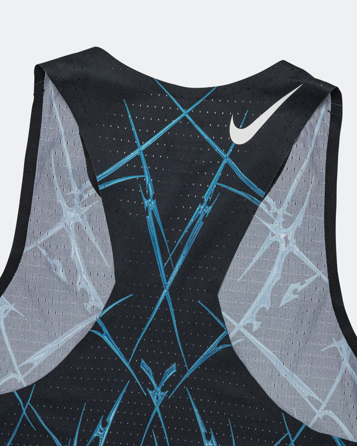 Mens AeroSwift Dri-FIT ADV Printed Running Vest - Black/White