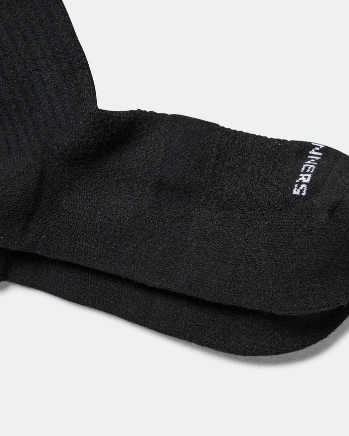 Merino Wool Run Socks 2 Pack - Black/White