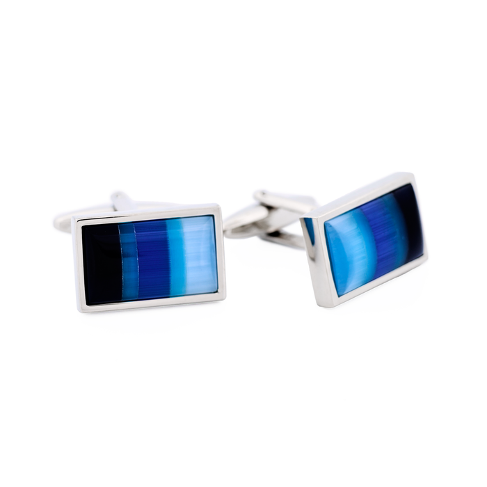 Multi Blue Cat's Eye Cufflinks