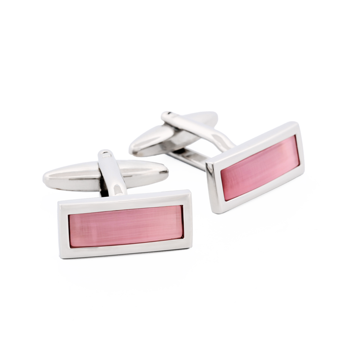 Pink Cat's Eye Cufflinks