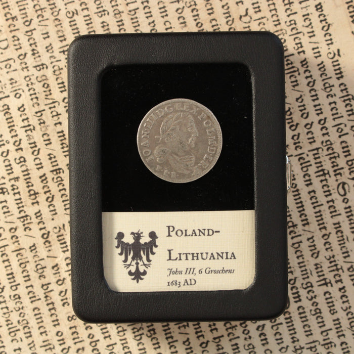 Poland, King John III Sobieski, Silver 6 Groschens - 1683 CE - Polish-Lithuania
