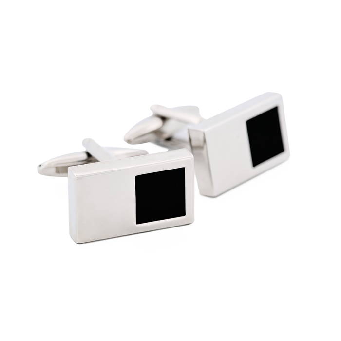 Rhodium & Black Cufflinks