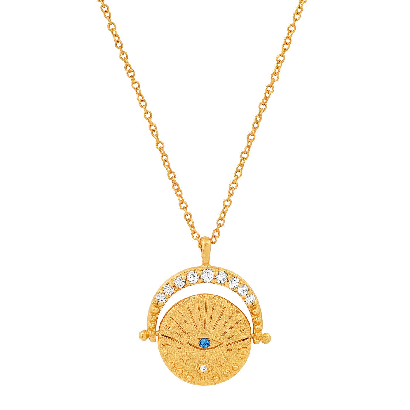 Gold Coin Evil Eye Necklace