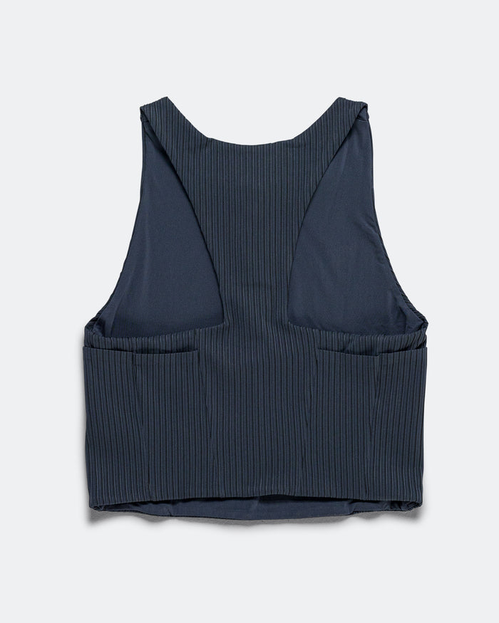Womens Dri-FIT ADV Cropped Running Tank Top - Thunder Blue/Linen