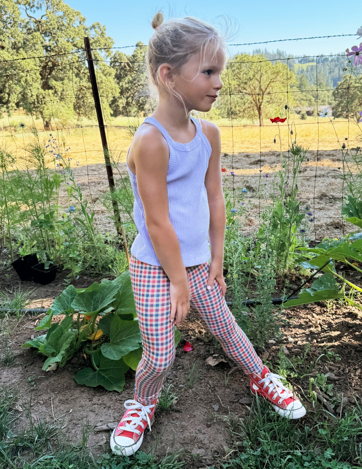 Sunwashed Gingham SoftMark Toddler Legging