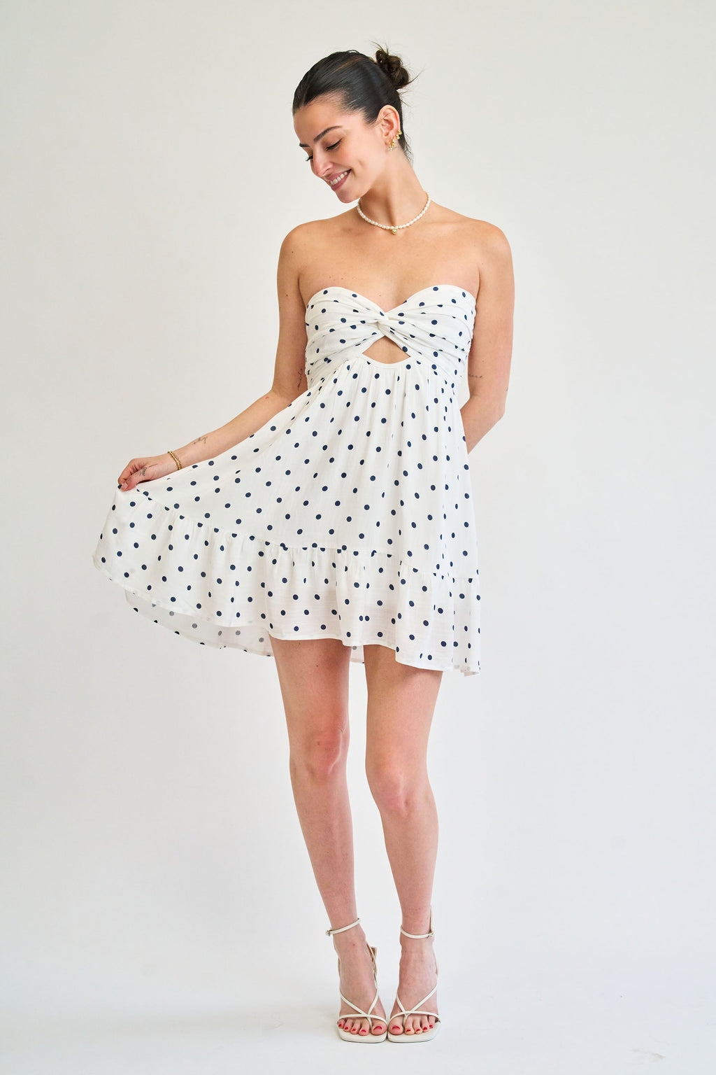 Summer Breeze Dress in Navy Polka Dot