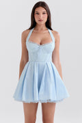 bluebell cotton halter mini dress