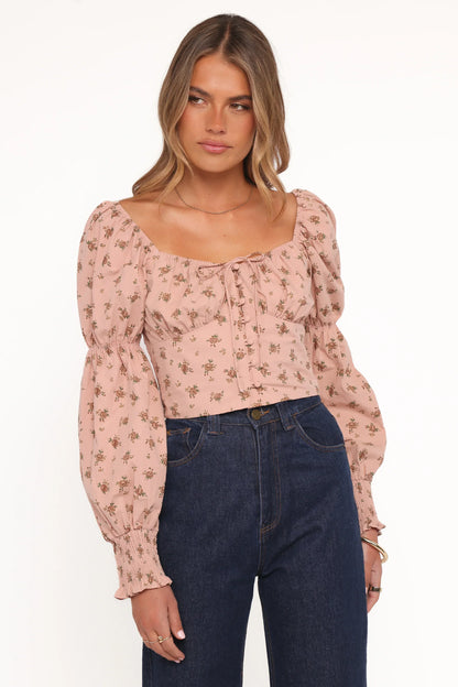 Charlene Top - Pink Floral