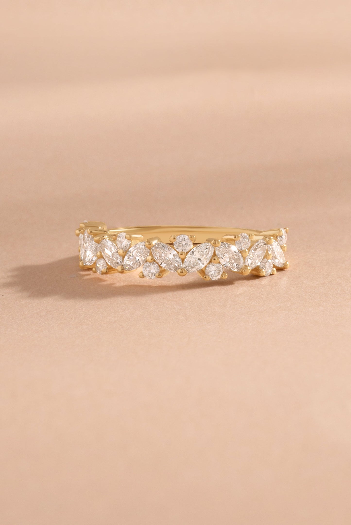 14K Solid Gold Multi Stone Lab Grown Diamond Ring