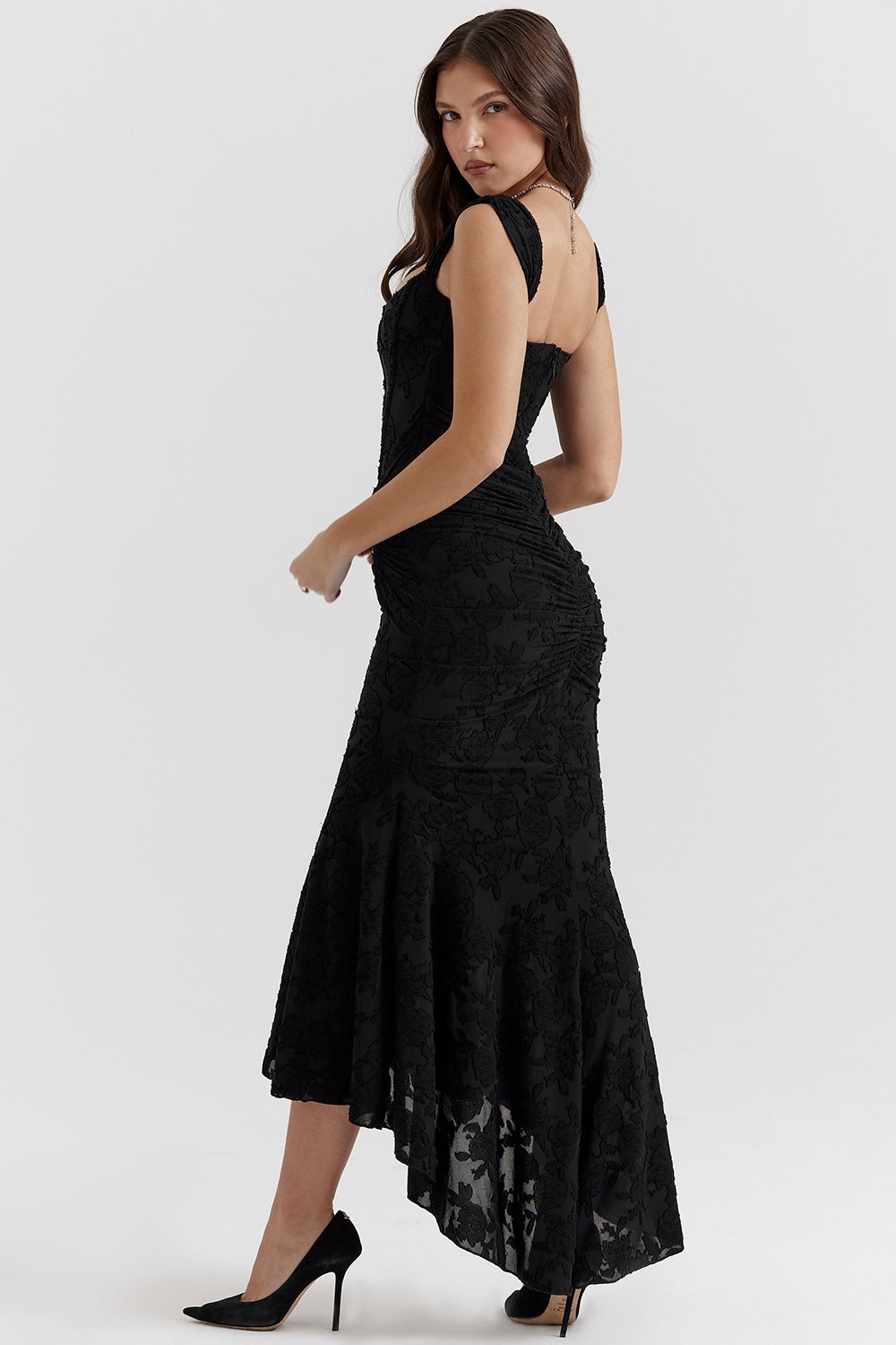 black floral maxi dress