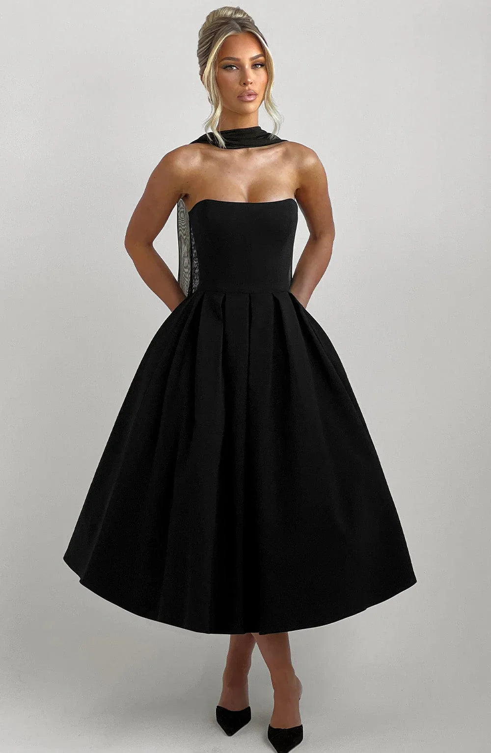 Edith Midi Dress - Black