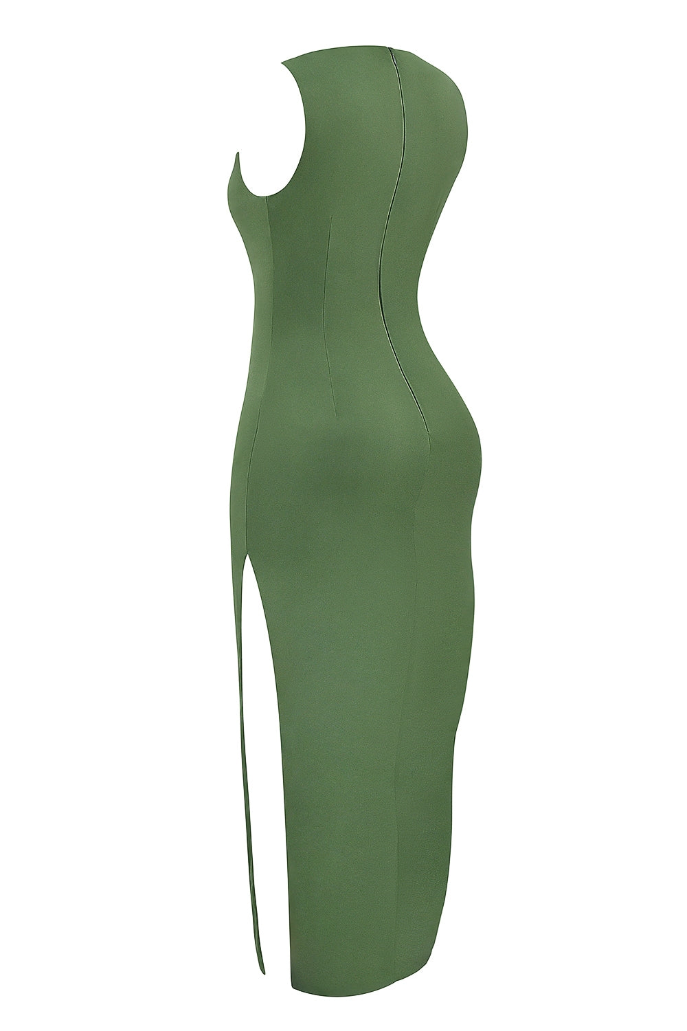 olive boat neck maxi dress
