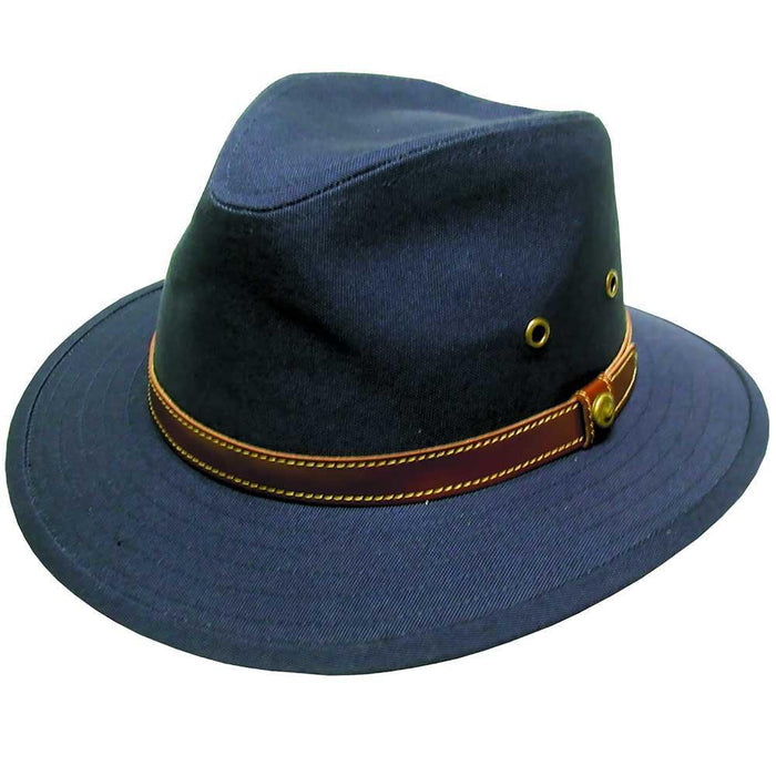 2830 - Canvas Hat with Leather Band - Harrys for Menswear