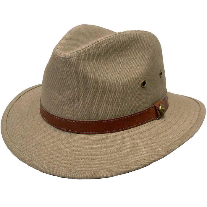 2830 - Canvas Hat with Leather Band - Harrys for Menswear