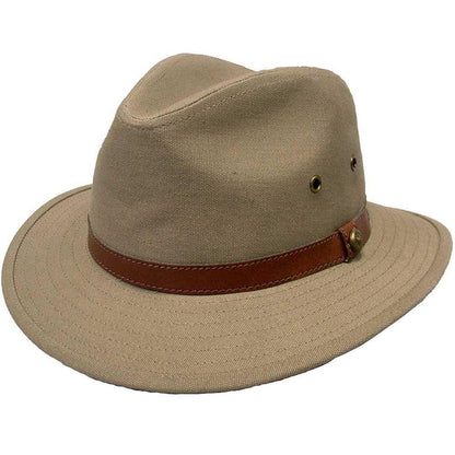 2830 - Canvas Hat with Leather Band - Harrys for Menswear
