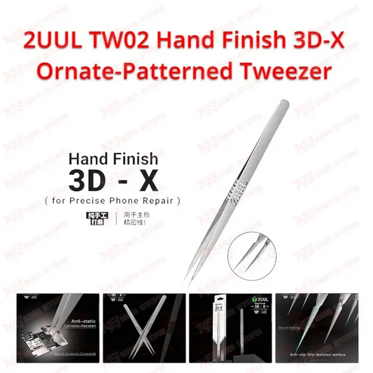 2UUL TW02 Hand Finish 3D-X Ornate-Patterned Tweezer