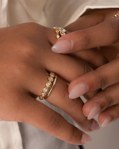 CZ 3 Stone Diamond Ring