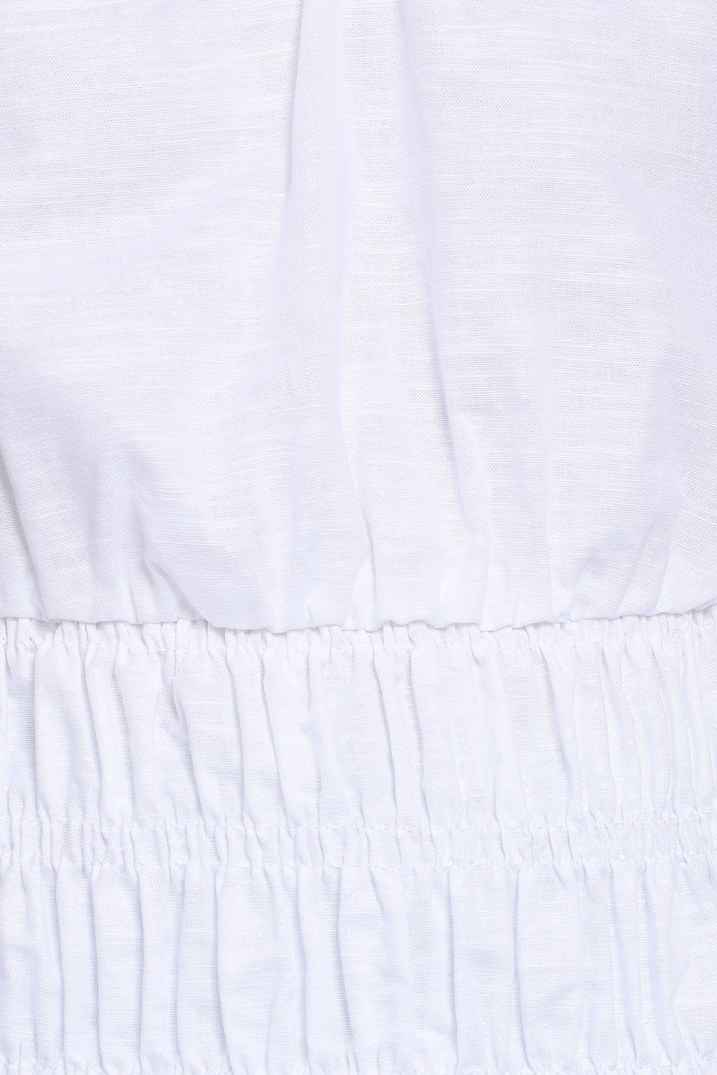 Lucilla Shirred Waist Top - White