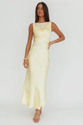 Venus Rising Sleeveless Cowl Neck Maxi Dress Butter