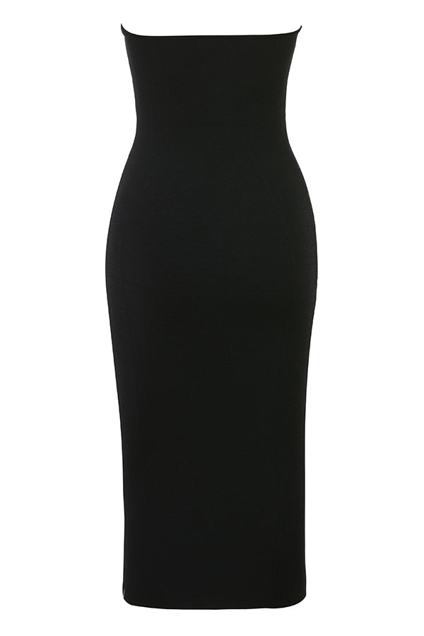 black strapless midi dress - sale