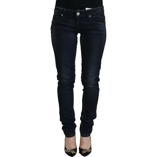 Acht Blue Cotton Low Waist Slim Fit Women Casual Jeans