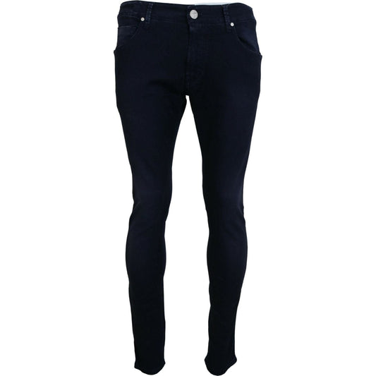 Acht Blue Cotton Tapered Slim Fit Men Casual Denim Jeans