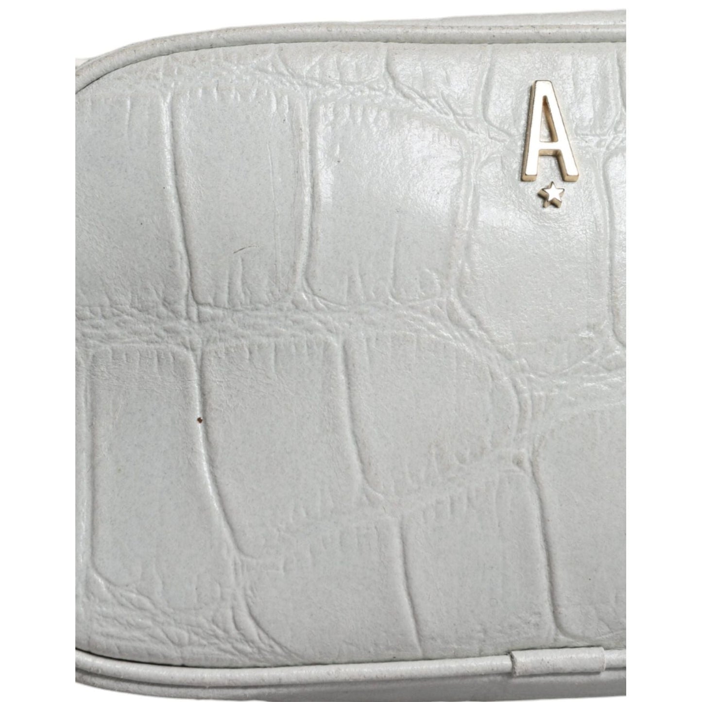 Aniye By White Croc Print Leather Crossbody Sling Bag