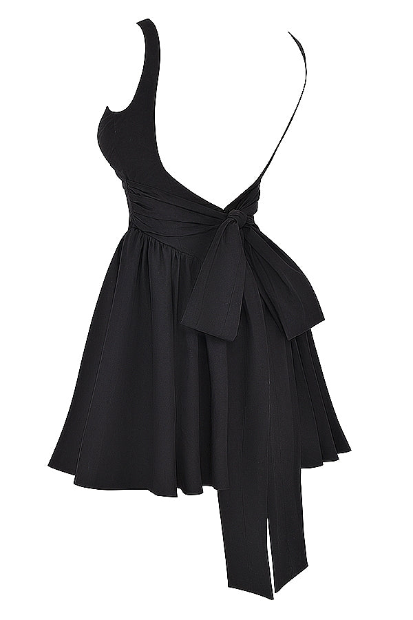 black bow mini dress
