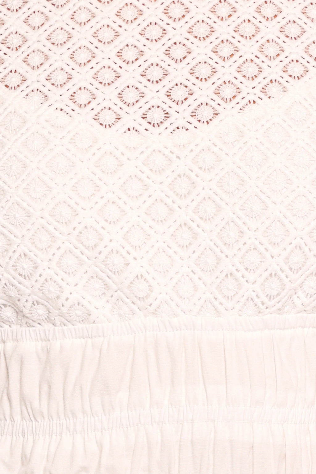 Riven Shirred Top - White