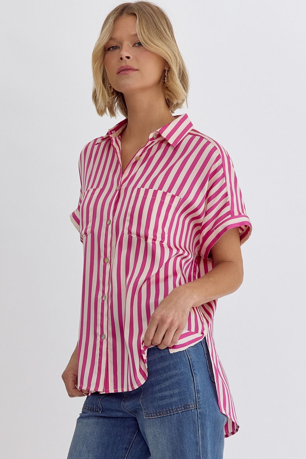 Candy Stripe Button Down Shirt