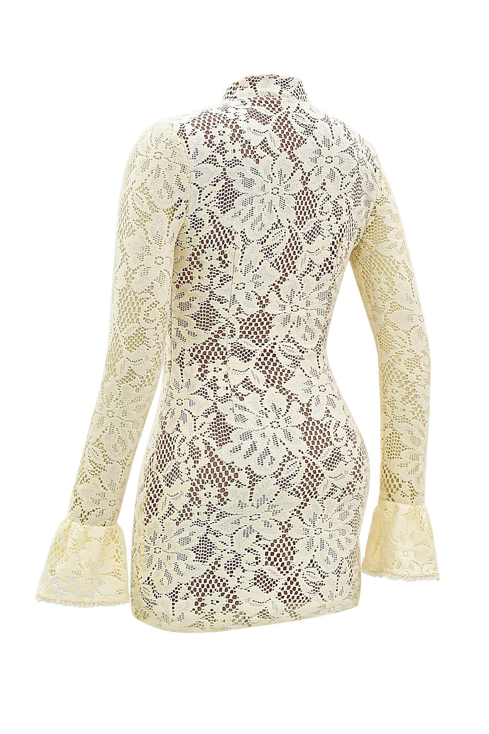 buttermilk keyhole lace mini dress