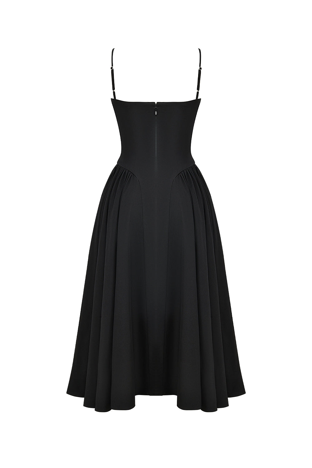 black corset midi dress