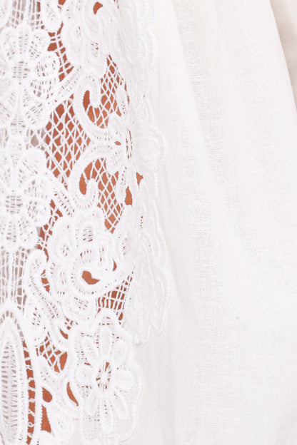 Angelica Long Sleeve Top - White