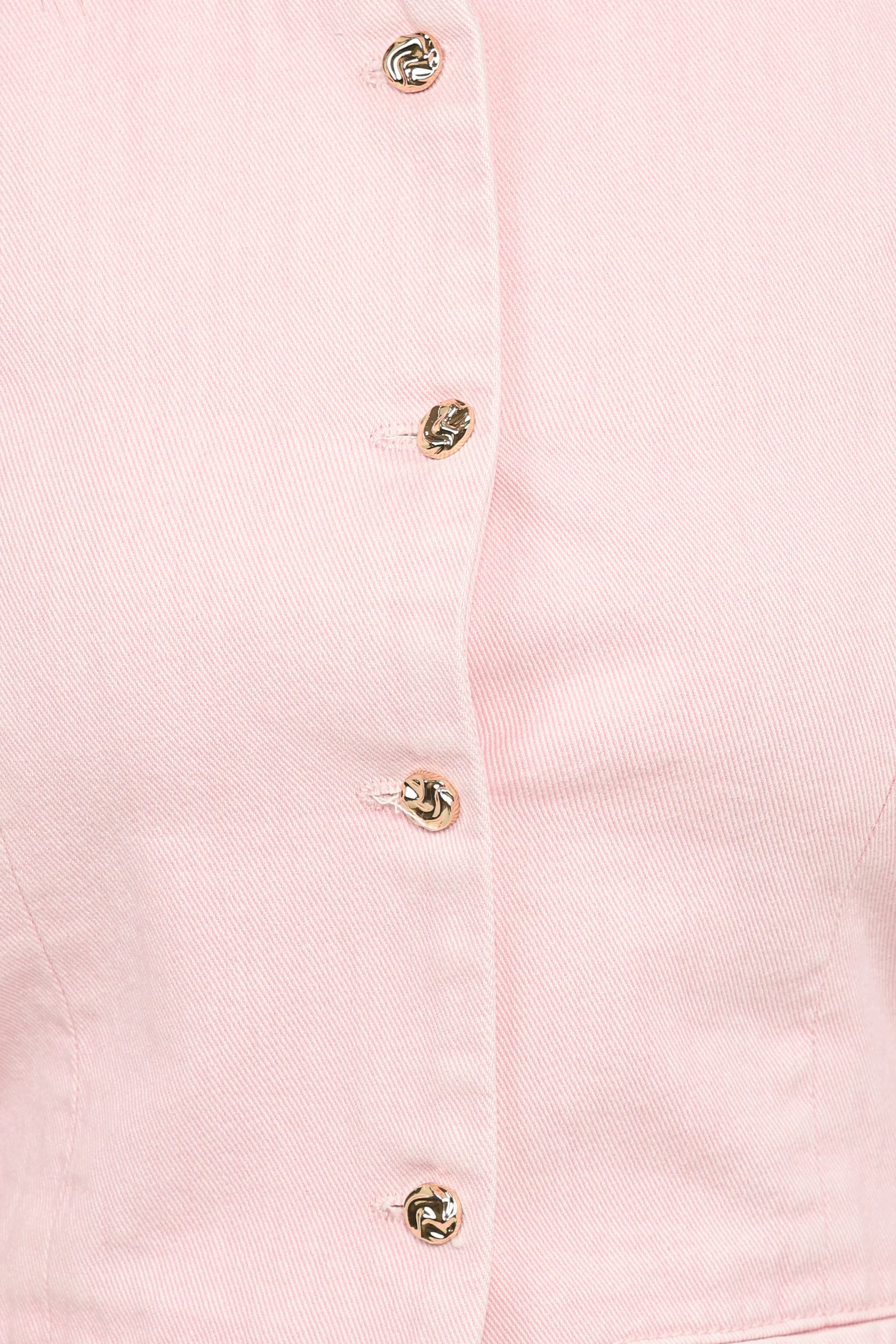 Ailis Denim Vest Top - Dusty Pink