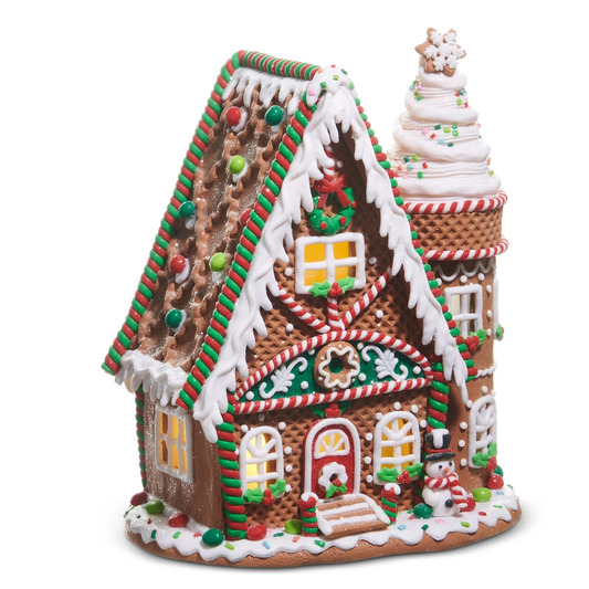 12” lighted gingerbread house