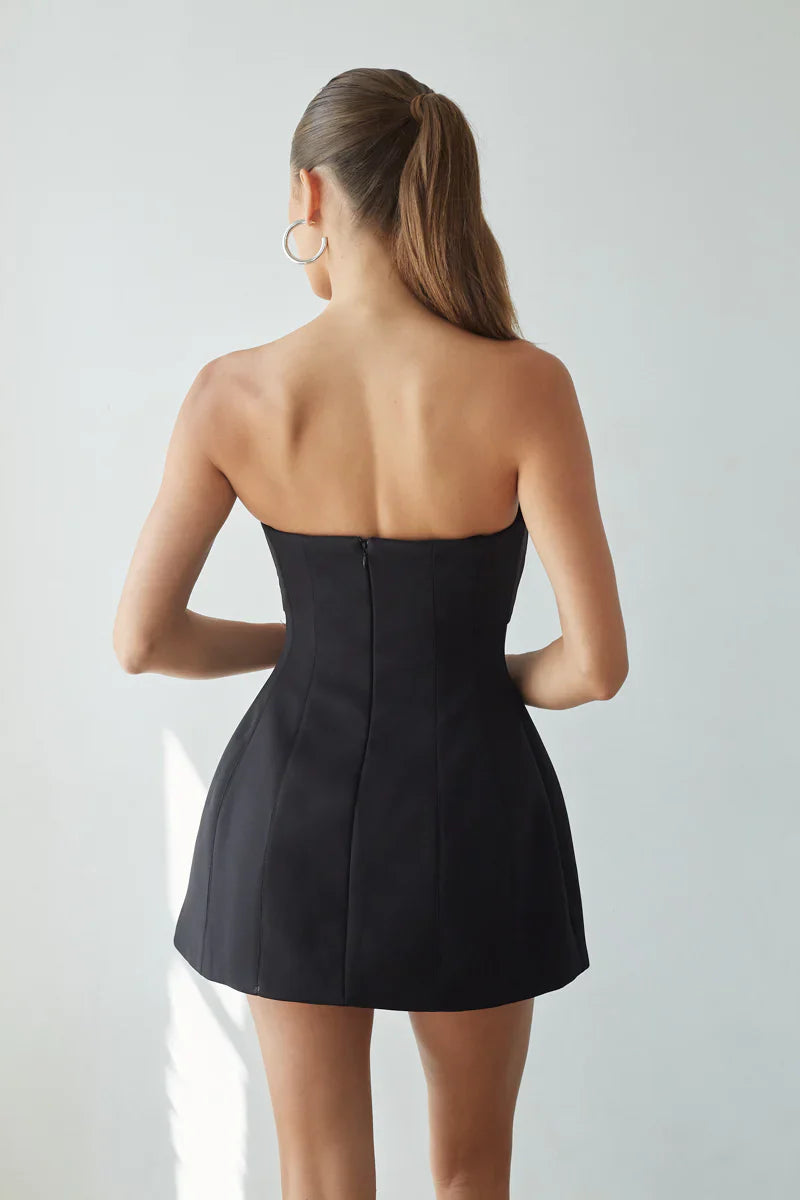 Alix Twist Front Bubble Mini Dress