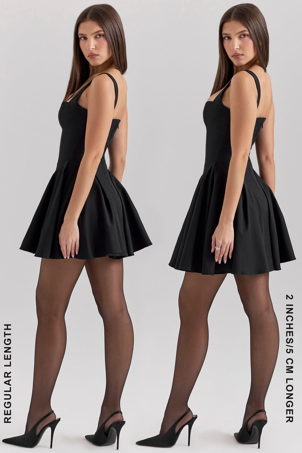 black twill mini dress