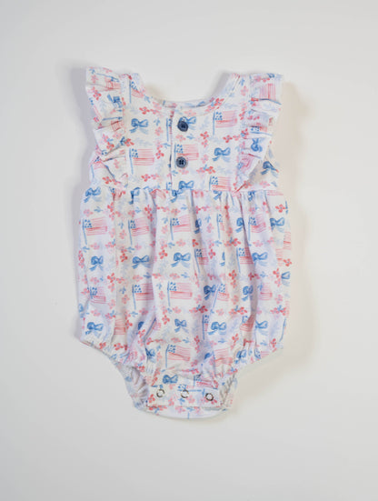Betsy Romper in Patriotic Flags
