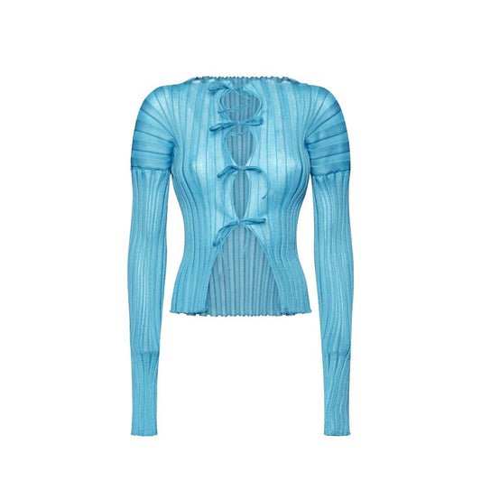 A. ROEGE HOVE Blue Cotton Cardigan