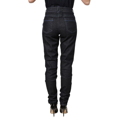 Acht Black Cotton Stretch HighWaist Skinny Denim Trouser Jeans
