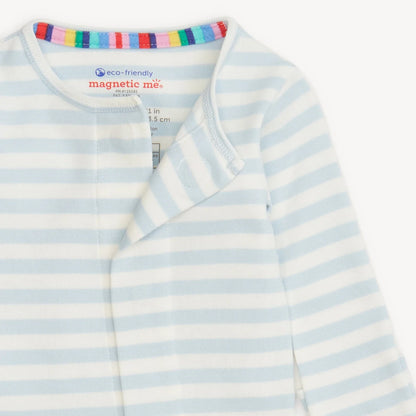 Blue stripe footie