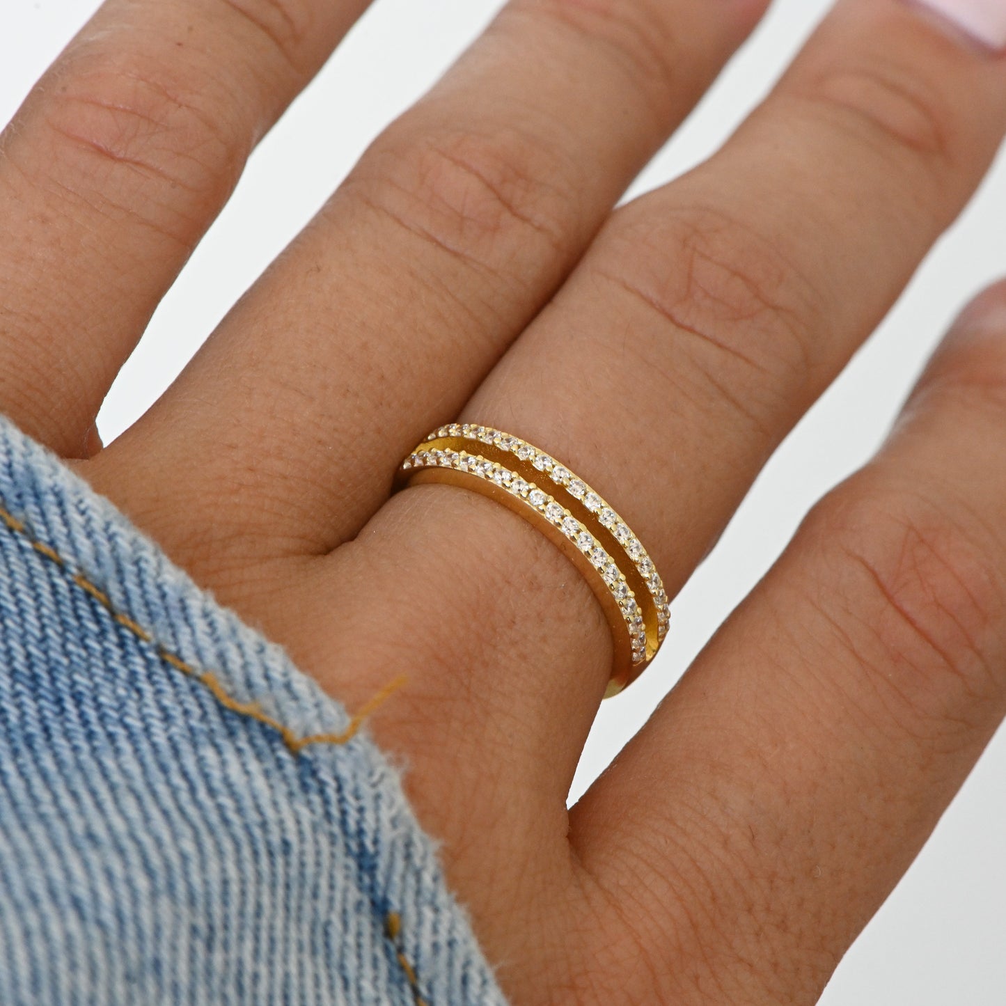 CZ Double Band Ring