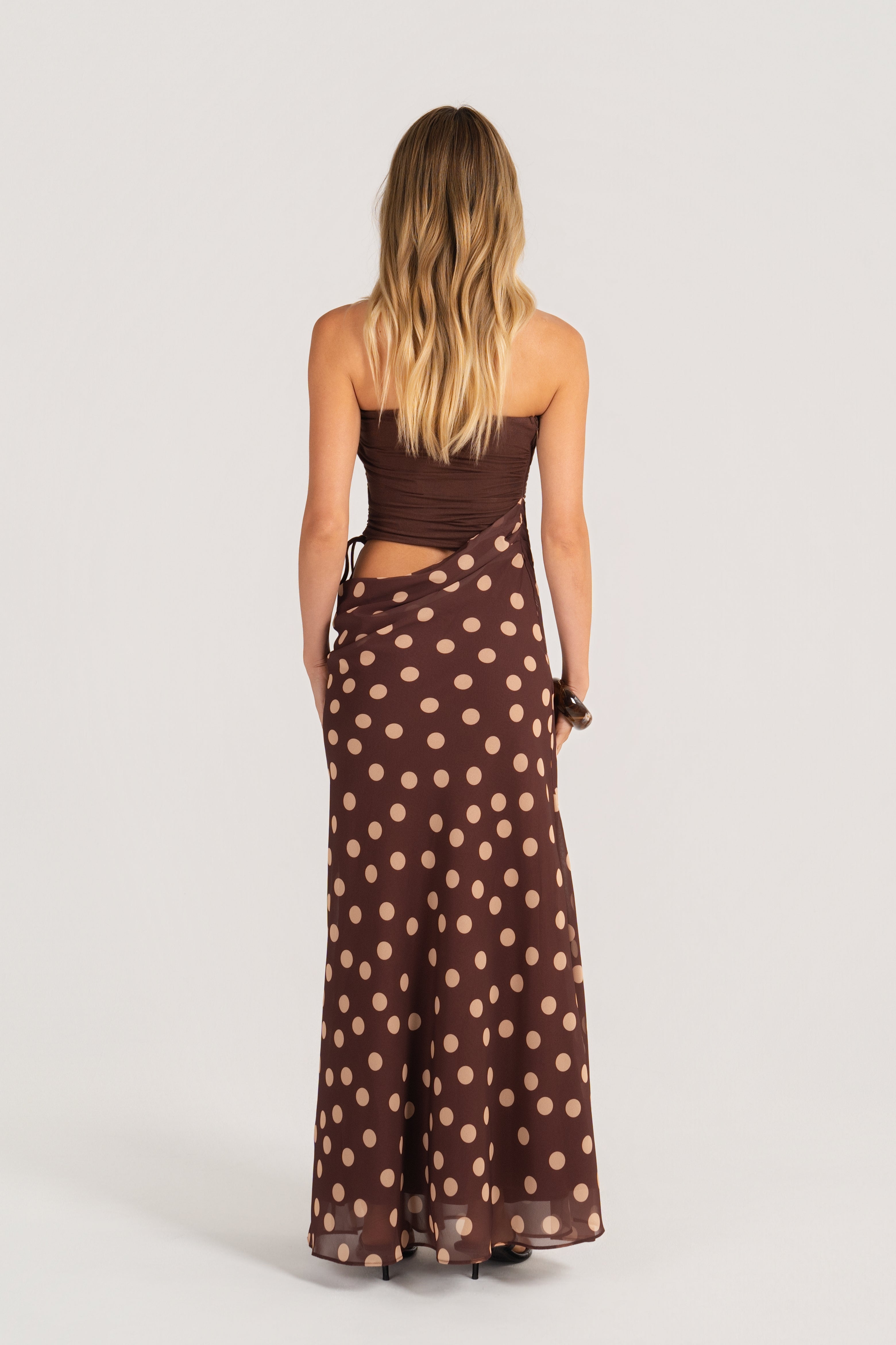 Dalena Strapless Maxi Dress with Cutout